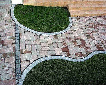 paved path and grassy area